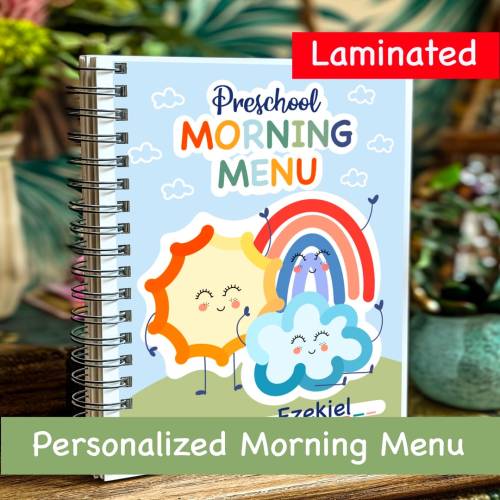 Preschool Morning Menu, Homeschool Morning Menu, Kindergarten, Toddler Morning Menu, Homeschool Printables, Preschool Binder Montessori Kids
