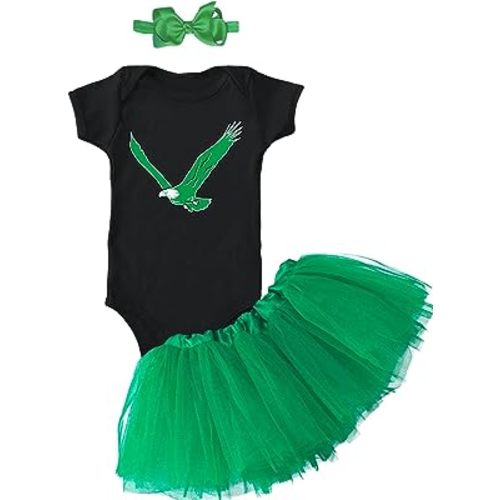 Eagle - Philly Sports Baby Bodysuit + Tutu Skirt + Bow Headband Set