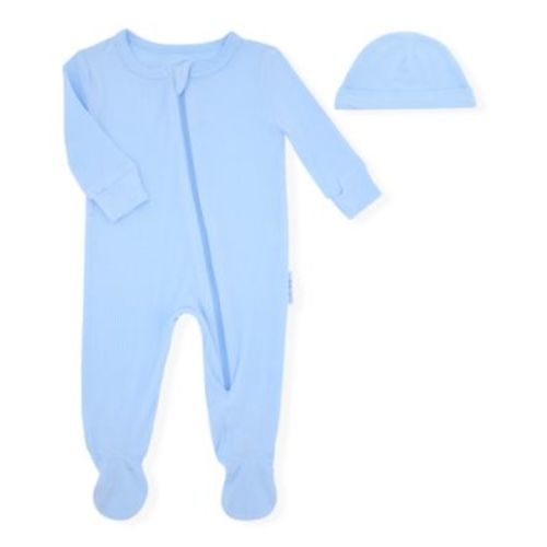 Baby Boys 2-Piece Rib Footie and Hat Set