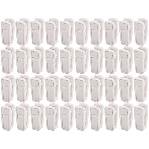 KISEER Plastic Baby Hanger Clips, 40 Pcs Slim-line Finger Clips Set Clothes Hanger Velvet Hanger (White)
