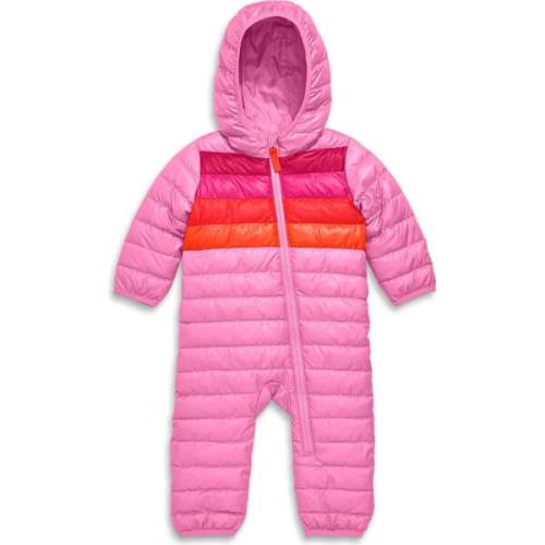 Baby Lightweight Puffer Suit In Stripe, Peony Placed Stripe