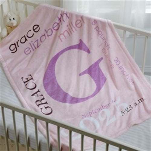All About Baby Girl Personalized 30x40 Fleece Blanket