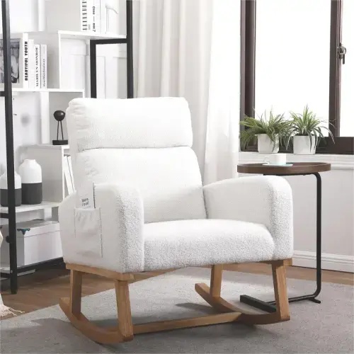 Wasilewski 28" Wide Rocking Chair for Nursery with Solid Wood Leg