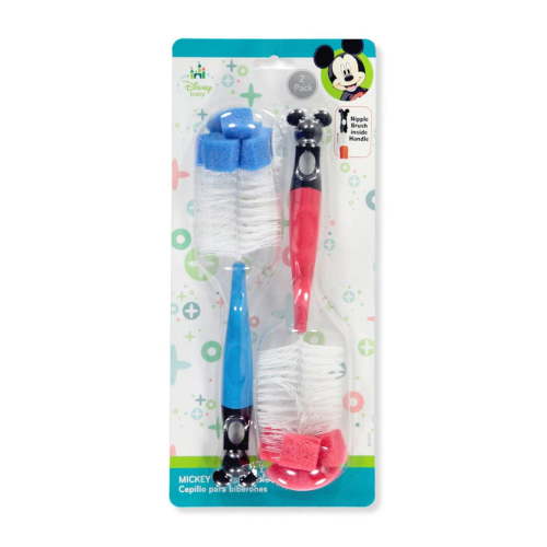 Disney Mickey Mouse 2-Pack Bottle Brushes - blue, one size