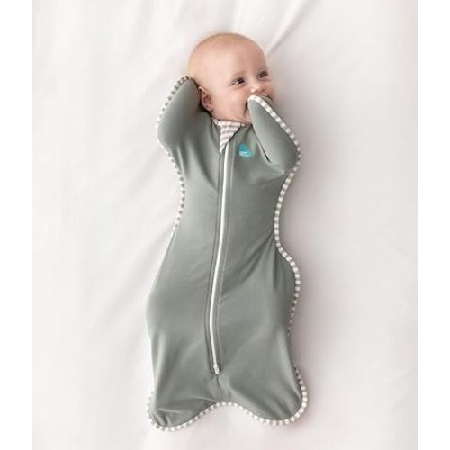 Love to Dream Swaddle UP, Baby Sleep Sack, Self-Soothing Swaddles for Newborns, Improves Sleep, Snug Fit Helps Calm Startle Reflex, New Born Essentials for Baby, 1.0 TOG, 5-8.5 lbs, Deep Olive