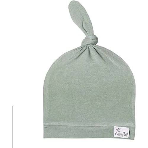 Copper Pearl Baby Beanie Hat Top Knot Stretchy Soft Briar