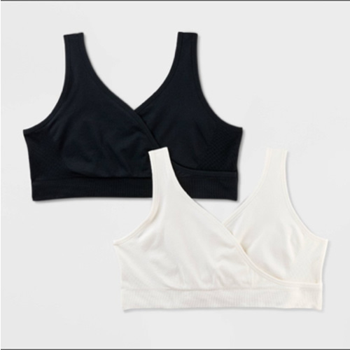 Women's 2pk Nursing Unlined V-Neck Bralette - Auden™ Size Medium