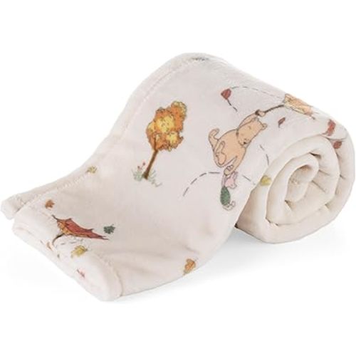 Berkshire Pooh Bear VelvetLoft® Baby Blanket — Warm Fleece Nursery Throw, Toddler Blanket for Crib, Stroller, and Travel, Ideal Newborn Gift, Pooh and Piglet Windy Day Neutral, 30 in x 40 in