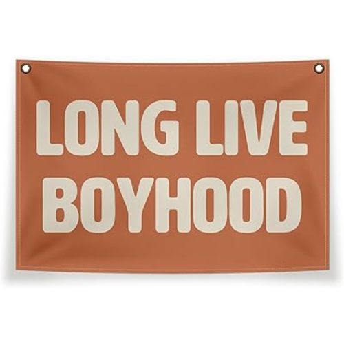 Long Live Boyhood Canvas Banner,Long Live Boyhood Canvas Wall Banner Decor For Boys Room Nursery,Room Bedroom Wall Decor,20×30 Inches
