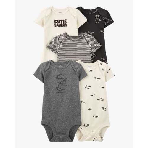 Baby Boy 5-Pack Striped Dinosaur Short-Sleeve Bodysuits - Carter's | Carter's