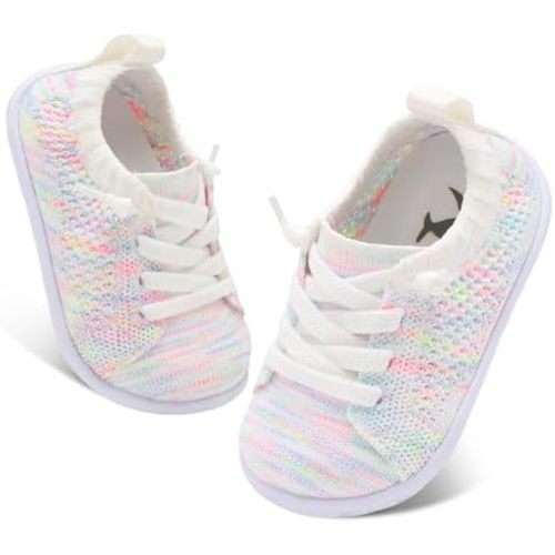 FEETCITY Lightweight Baby First Walking Shoes Boys Girls Slip On Shoes Breathable Baby Sock Shoe Barefoot Infant Sneakers