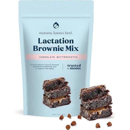 Lactation Cookies Mix - Chocolate Butterscotch Brownies Breastfeeding Cookie Supplement Support for Breast Milk Supply Increase - 24 ounces