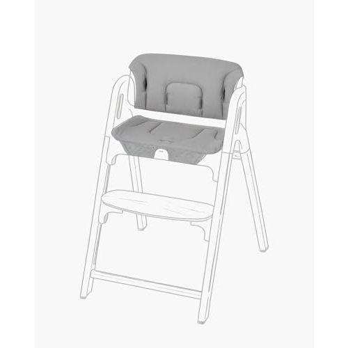 Momcozy High Chair Cushion & Backrest Set - Ergonomic Support for Dinerpal Chairs, Machine Washable Gray Seat Pad with Non-Slip Design