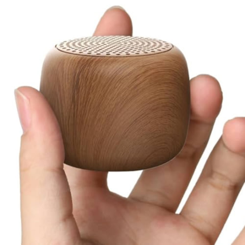 Babelio White Noise Sound Machine for Adults Kids Baby, Mini, 15 Non-looping Sounds, Timer, Memory Function, Easy to Pocket and Travel Wood Grain