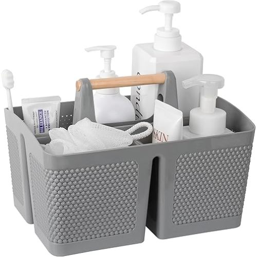 Portable Shower Bath Caddy Basket, Gray