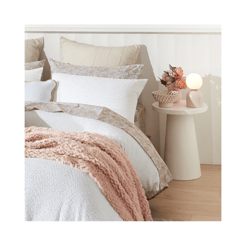 White Textured Side Table