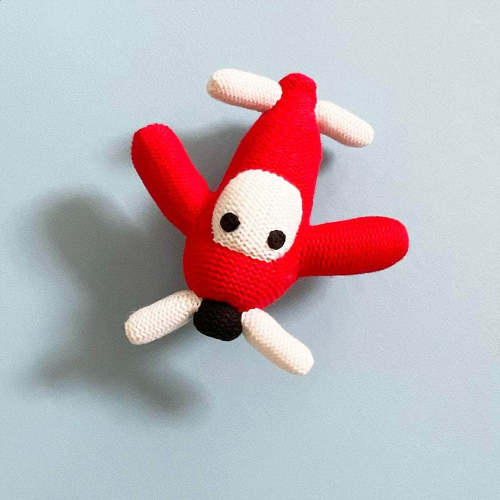 Fun baby airplane toy, organic cotton rattle for babies | Estella