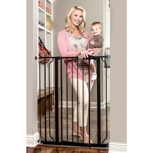 Regalo Easy Step® Extra Tall Walk Thru Baby Safety Gate, Black, 36-in Tall, Age Group 6 to 24 Months