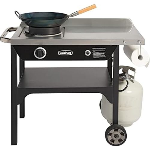 Cuisinart Outdoor Wok Station - 50,000 BTU Propane Burner - Includes 14” Carbon Steel Wok – Cooking/Grill - Great for Stir Frying and More, CGG-1265
