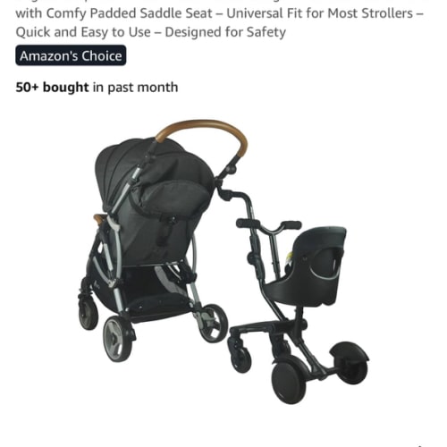 Englacha Uptown Rider – Child Rides Alongside Stroller Attachment with Comfy Padded Saddle Seat – Universal Fit for Most Strollers – Quick and Easy to Use – Designed for Safety