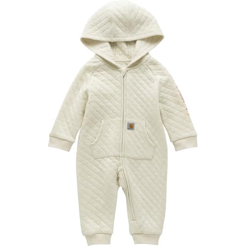 Carhartt Kid's CM9758 Long-Sleeve Quilted Jersey Zip Front Hooded Coverall - Gi