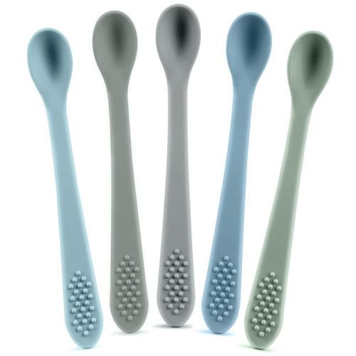 Baby Spoons - Infant Spoons First Stage – Pack of 5 Silicone Baby Spoon for Feeding - First Stage Baby Feeding Spoon Set Gum Friendly, Size: 5 pieces new multicolor