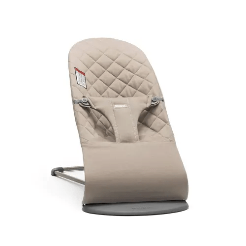 BabyBjörn Bouncer Bliss, Sand Gray, Woven, Classic Quilt | 2-in-1 Adjustable Baby Bouncer Seat and Toddler Chair, Newborn to Toddler (8-29 lbs), 4 Positions, Lightweight & Portable