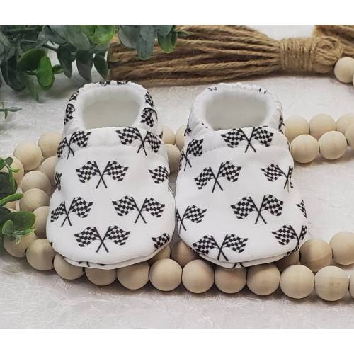 Race Flag Baby Moccasin, Baby Moccasin, Checkered Race Baby Moccasin, Car Race, Baby Booties, Girl Baby Moccasin, Boy Baby Moccasin,