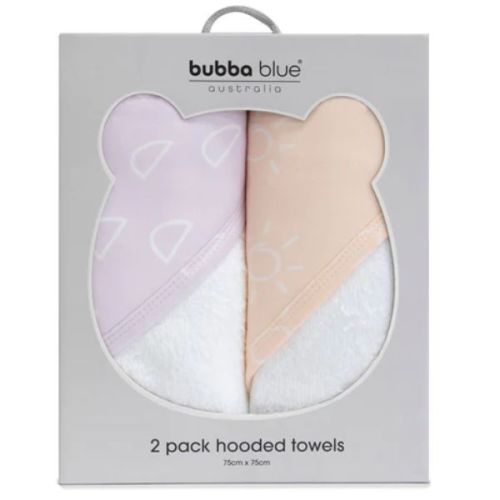 Bubba Blue Nordic Hooded Towel Dusty Peach/Lilac 2pk