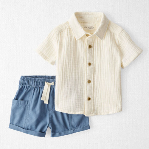 Sweet Cream, Blue Baby 2-Piece Organic Cotton Set | Carter’s Oshkosh Canada