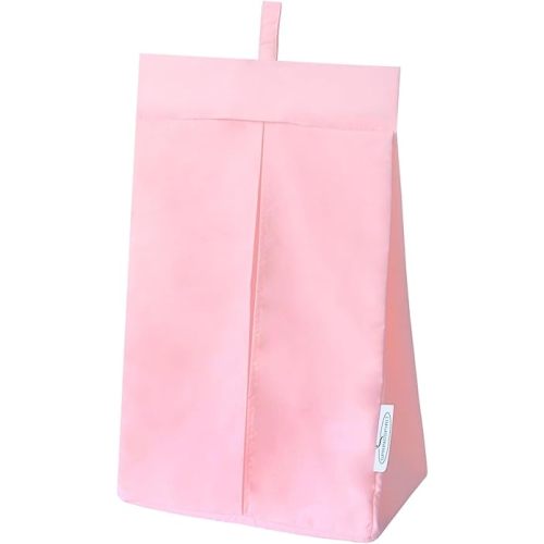 SPRINGSPIRIT Diaper Stacker Caddy Organizer Easy Access & Dustproof Portable Hand Free Diaper Holder for Adults or Nursery, Machine Washable Pink