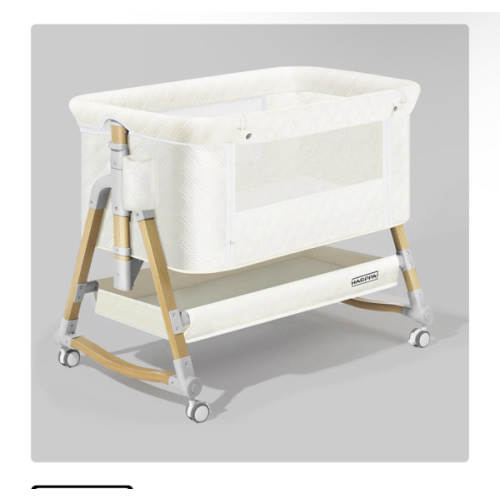 HARPPA Cuddly 3-in-1 Baby Bassinet Bedside Sleeper for Reflux | Attaches to Bed, Adjustable 5 Heights, Non-Toxic & CPSC Certified | Sturdy Aluminum Frame, Portable Wheels, Tool-Free Setup, Gentle Rocking | Perfect for Newborns, Infants, Small Spaces & Saf