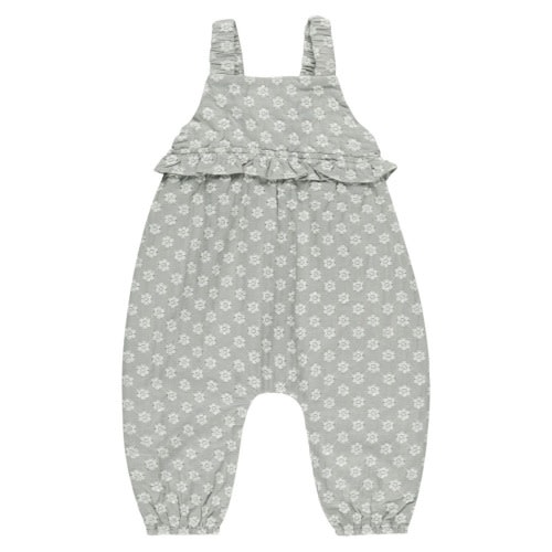 Rylee + Cru Kinsley Floral Embroidered Cotton Gauze Romper [6-12 Month, Seafoam]