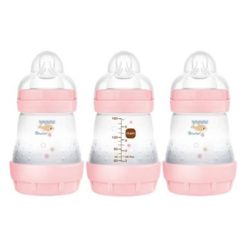 MAM Easy Start Anti-Colic Baby Bottle - Pink - 5oz/3pk