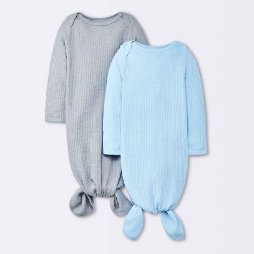 Baby Boys' 2pk Basic Waffle Gowns - Cloud Island™ Gray, Size: 0-3M