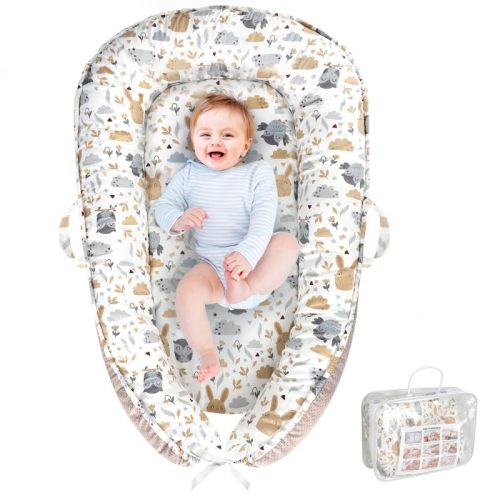 Baby Lounger, Baby Lounger for Newborn 0-24 Months, Portable and Soft Baby Nest, Babies Essential Gifts, Breathable Portable Infant Lounnger for Travel and Home