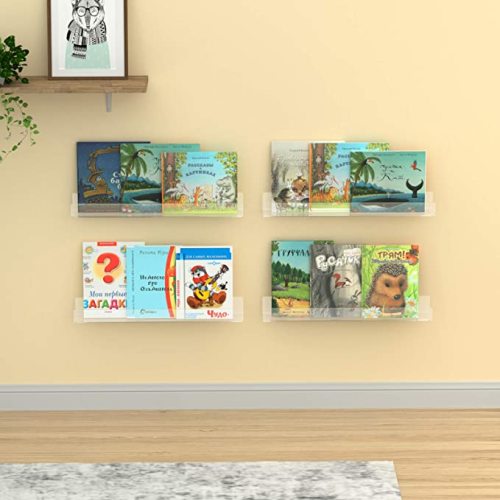 NIUBEE® 24" Premium Acrylic Floating Bookshelf - 4pk