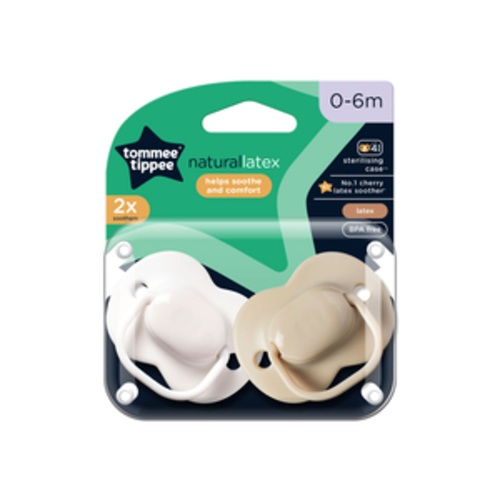 Tommee Tippee Natural Latex Soothers 0-6 Months 2 Pack