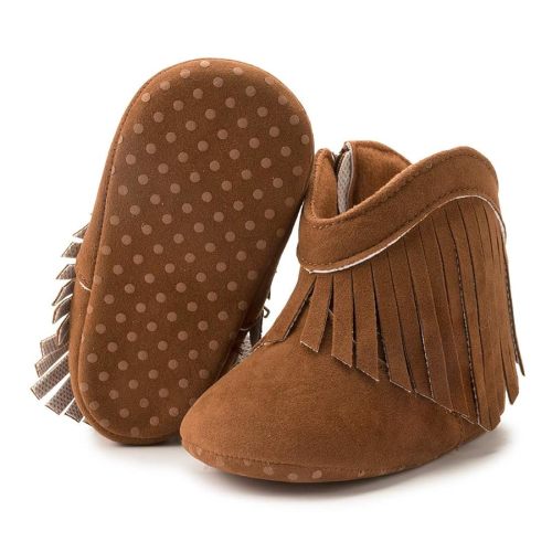 HsdsBebe Baby Boys Girls Snow Boots Premium Button Non Slip Soft Sole Toddler First Walker Winter Warm Crib Shoes
