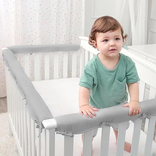 3pcs New Teething Edge Rail Cover&Corner Guard Coverage Straps,Reversible Guardrail Cover Protector
