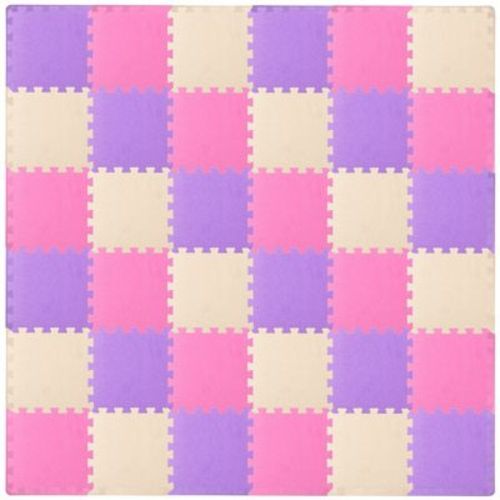 Prosource Kids Solid Floor Play Mat 3/8-in, 16 Sq Ft - 16 Tiles, Assorted