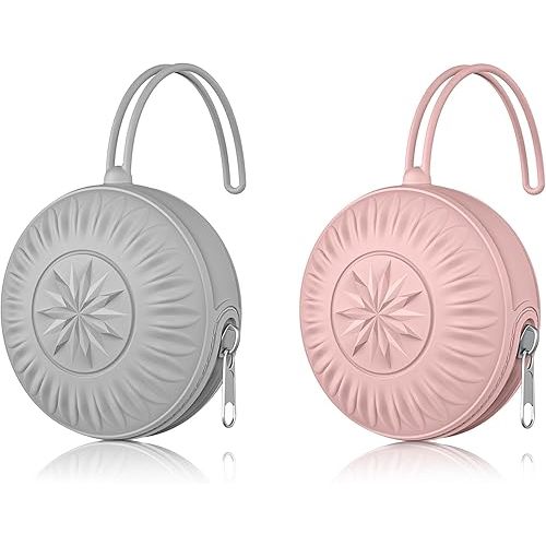 senbowe 2 Pack Silicone Pacifier Holder Case, Newborn Baby Portable Silicone Pacifier Case Cover Pouch for Diaper Bag, Silicone Pacifier Container Case