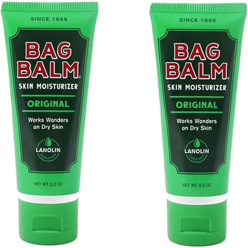Bag Balm Vermont's Original Hand Moisturizer, Hand Balm for Dry Skin, Cracked Hands, Heels & Dry Hands Treatment, For Dogs and More Ointment, Dry Skin Lotion (2oz Tube (Pack of 2))