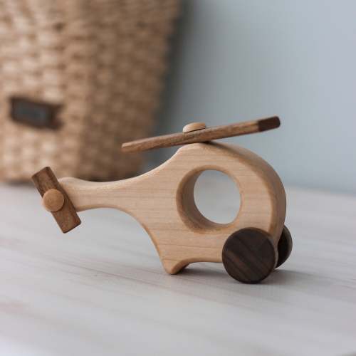 Wooden Helicopter Pull Push sensory Toys for 1 year old Unique baby Birthday gift for kids from Ukrainian shops