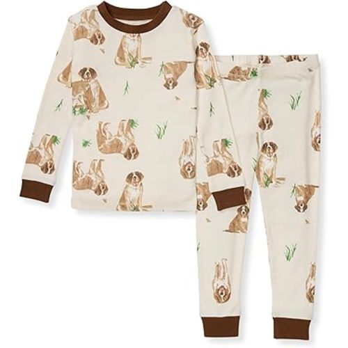 Burt's Bees Baby Boys' 2-Piece Long Sleeve Tee and Pants Organic Cotton Pajama Set