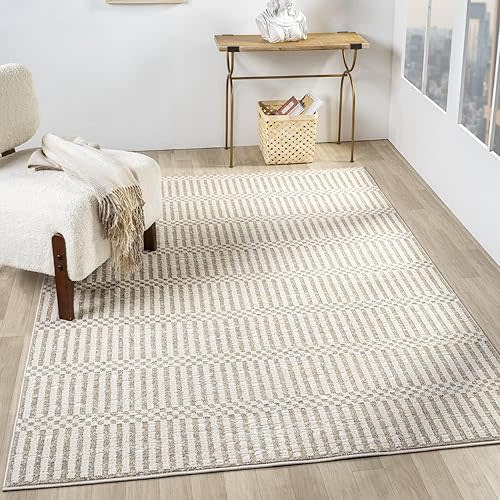 LUXE WEAVERS Modern Checkered Brown 8x10 Area Rug, Geometric Carpet