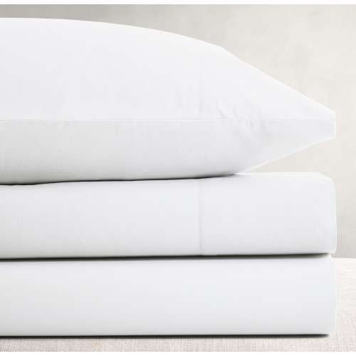 Washed Organic Percale Crib Fitted Sheet | RH Baby & Child | Natural color