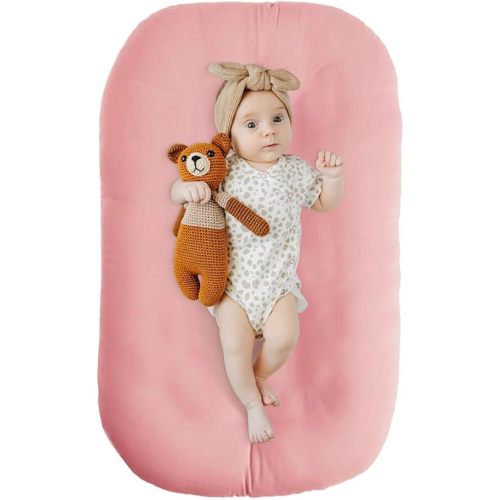 Baby Lounger - Baby Lounger for Newborn, Breathable & Soft Baby Nest Cover Co Sleeping for Baby 0-12 Months, Baby Essentials Gifts, Portable Infant Lounger, Baby Snuggle Lounger Me(Petal)
