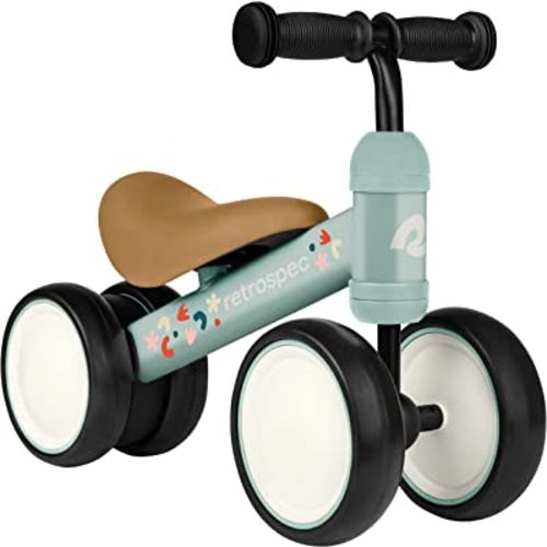 Retrospec Cricket Baby Walker Balance Bike with 4 Wheels for Ages 12-24 Months - Toddler Bicycle Toy for 1 Year Old’s - Ride On Toys for Boys & Girls