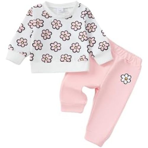 Toddler Baby Girl Clothes Infant Girls Outfits Fall/Winter Sweatsuit Cute Sweatshirts Jogger Pants Girl Clothing Sets